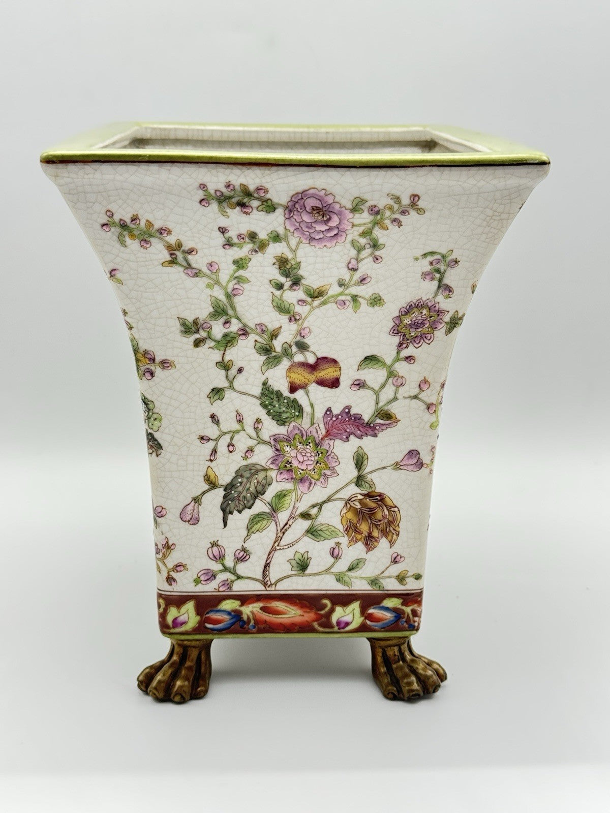 Vintage Chachepot Footed Chinese Famille Rose ESTATE FIND