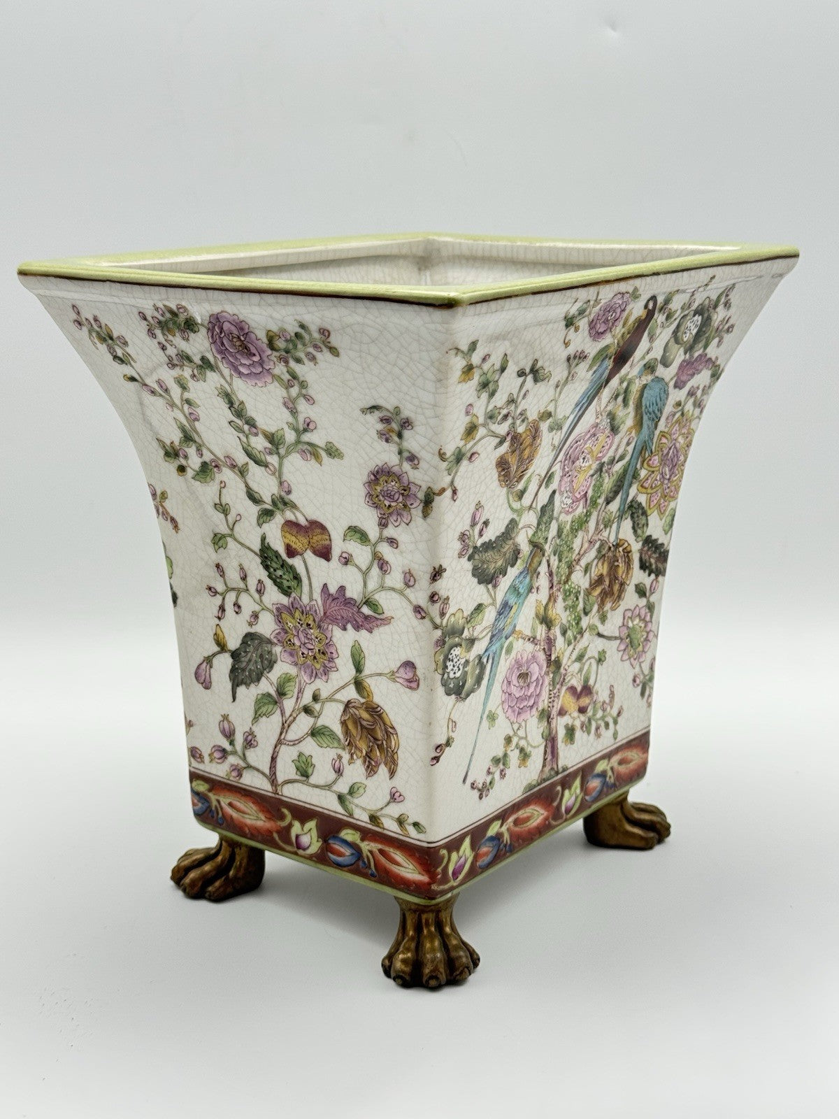 Vintage Chachepot Footed Chinese Famille Rose ESTATE FIND