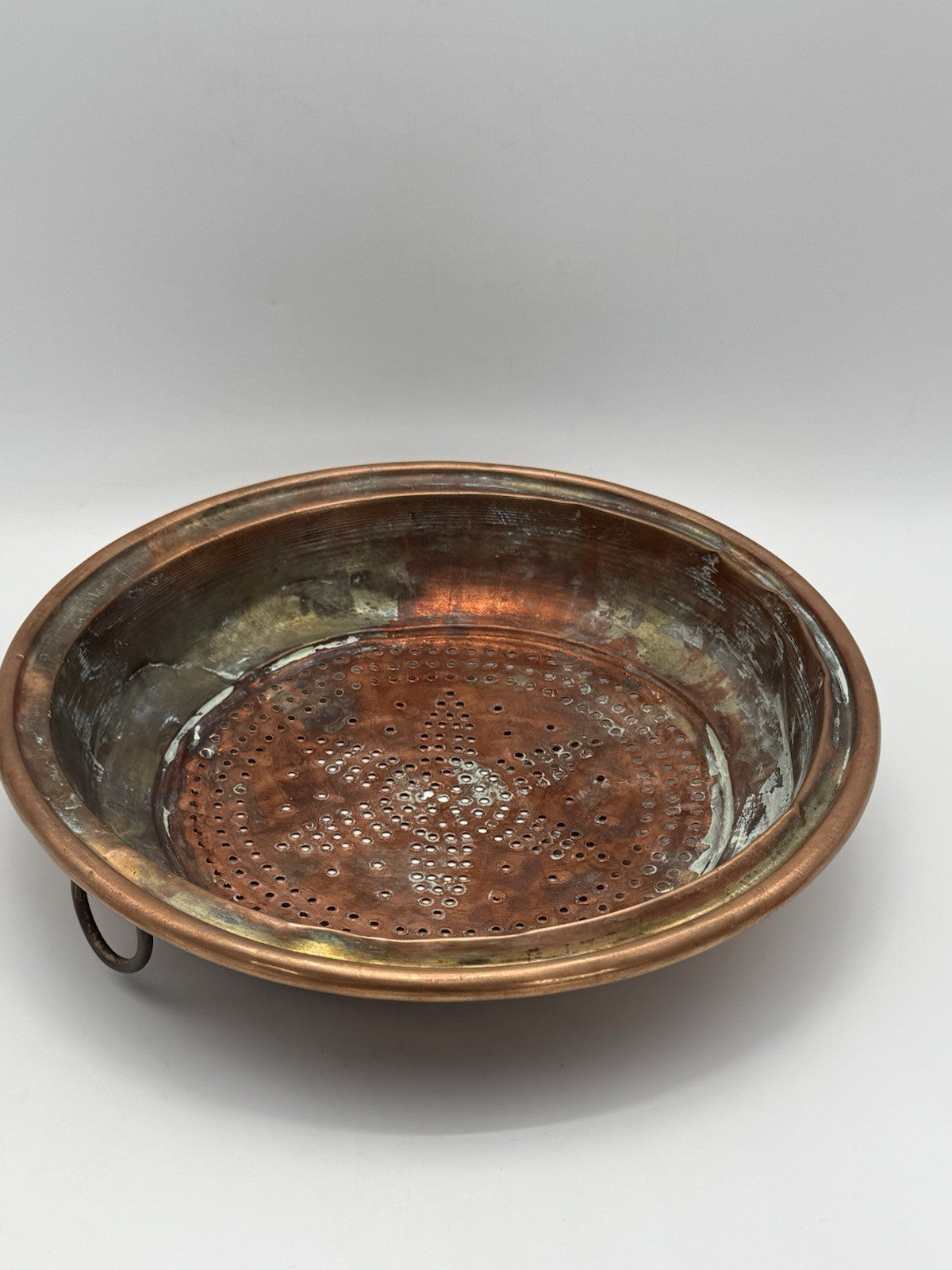 Old FRENCH STYLE Vintage Copper Wall Sieve 10” Estate Find
