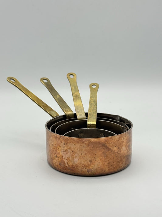 French Style Copper Brass Measuring Cup Set 1/4 1/2 3/4 1 Cup Set DECOR