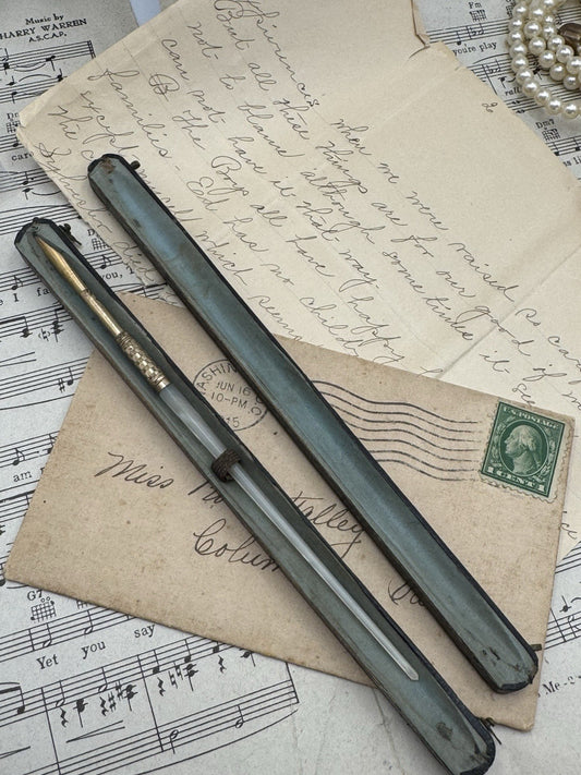 Antique EDWARD TODD & Co Antique Dip Pen Mother Of Pearl In Case