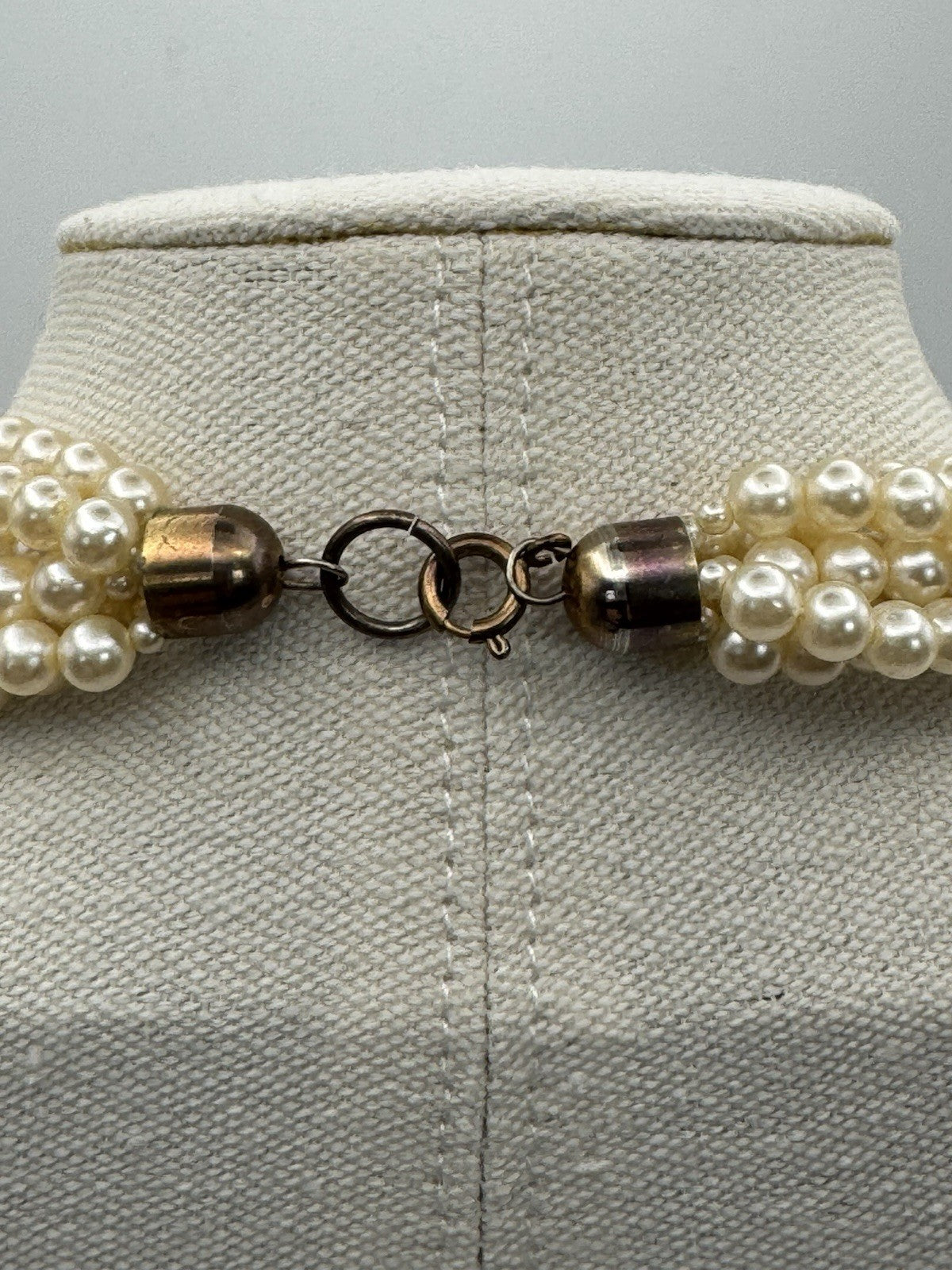 Vintage Multi Strand Faux Peal Necklace Ca. 23”l