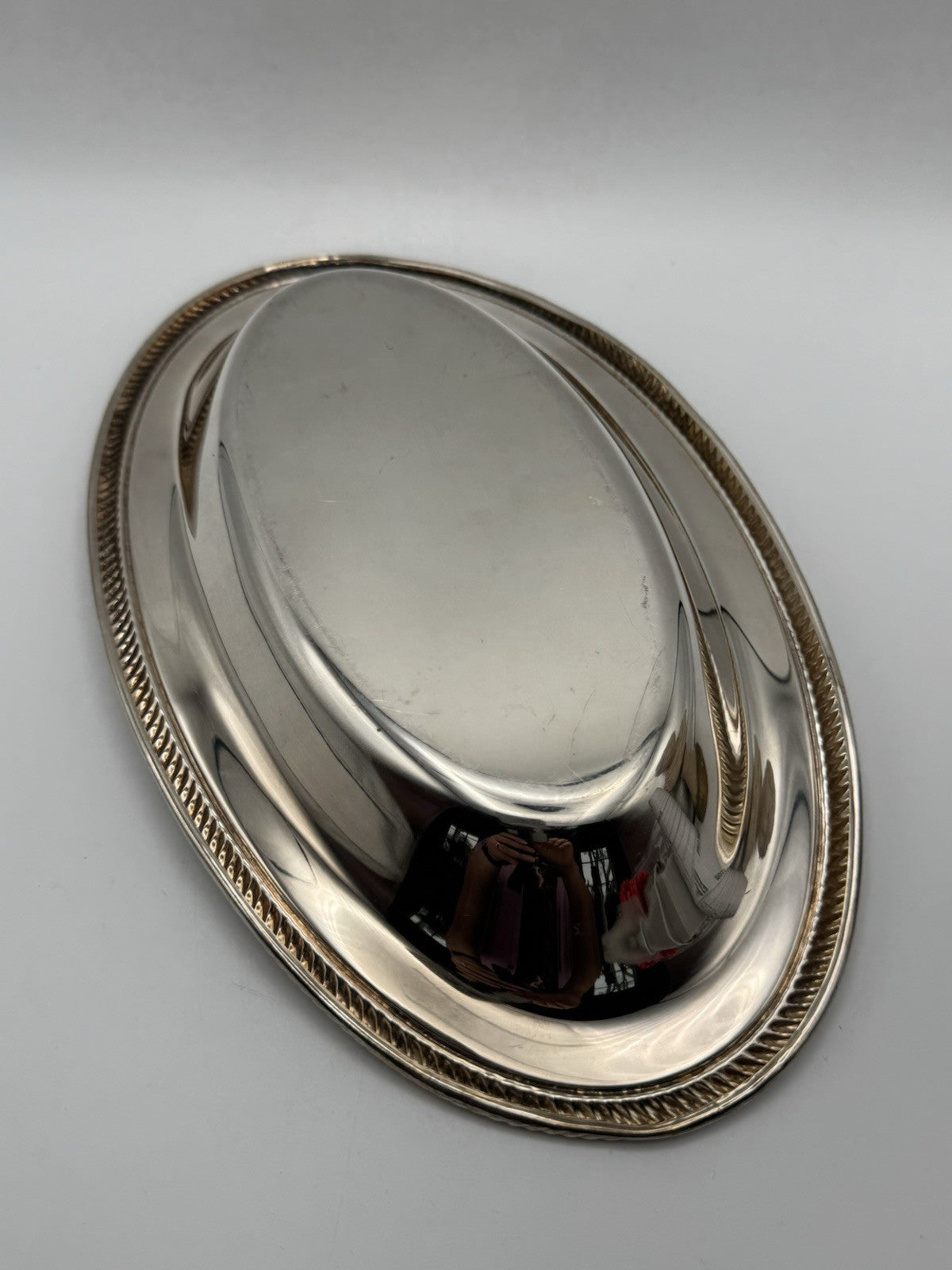Vintage Silver Plated Oval Serving Tray Platter Basket Circa 12” ESTATE FIND