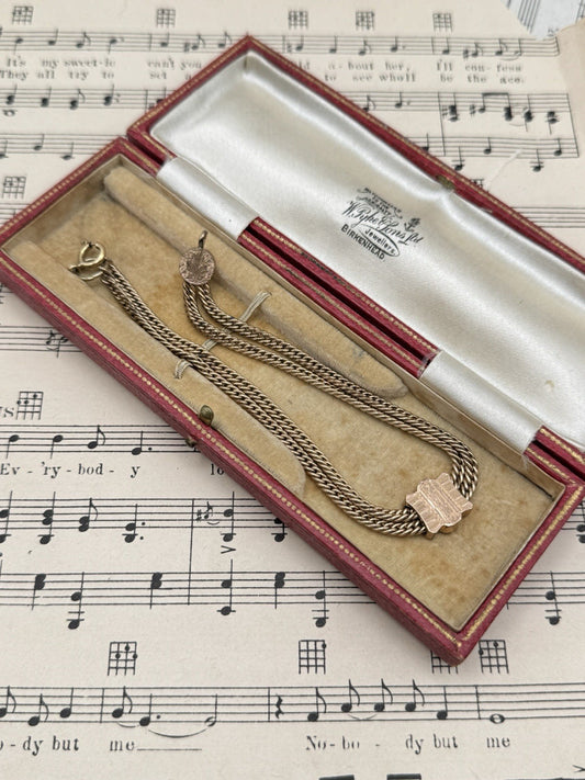 Antique Rose Gold-filled Slider Watch Chain 10”l ESTATE FIND