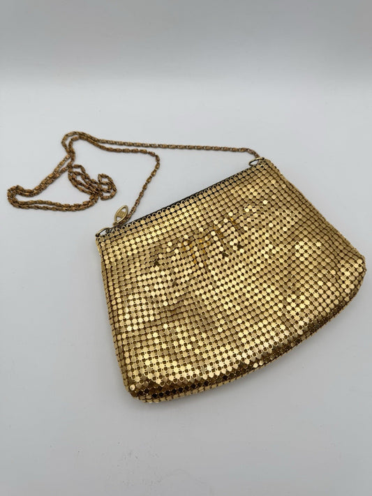 Vtg 80's Gold METAL MESH Evening Bag Chain Strap COCKTAIL Metallic Purse