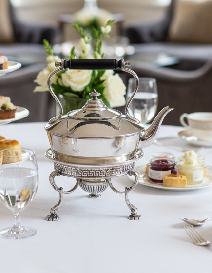 ANTIQUE Edwardian Silverplate Teapot on Stand with Burner – Greek Key Design