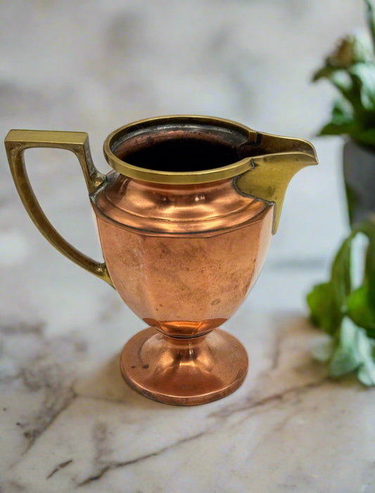 Universal Copper Brass Creamer Pitcher Footed Antique Landers Frary & Clark