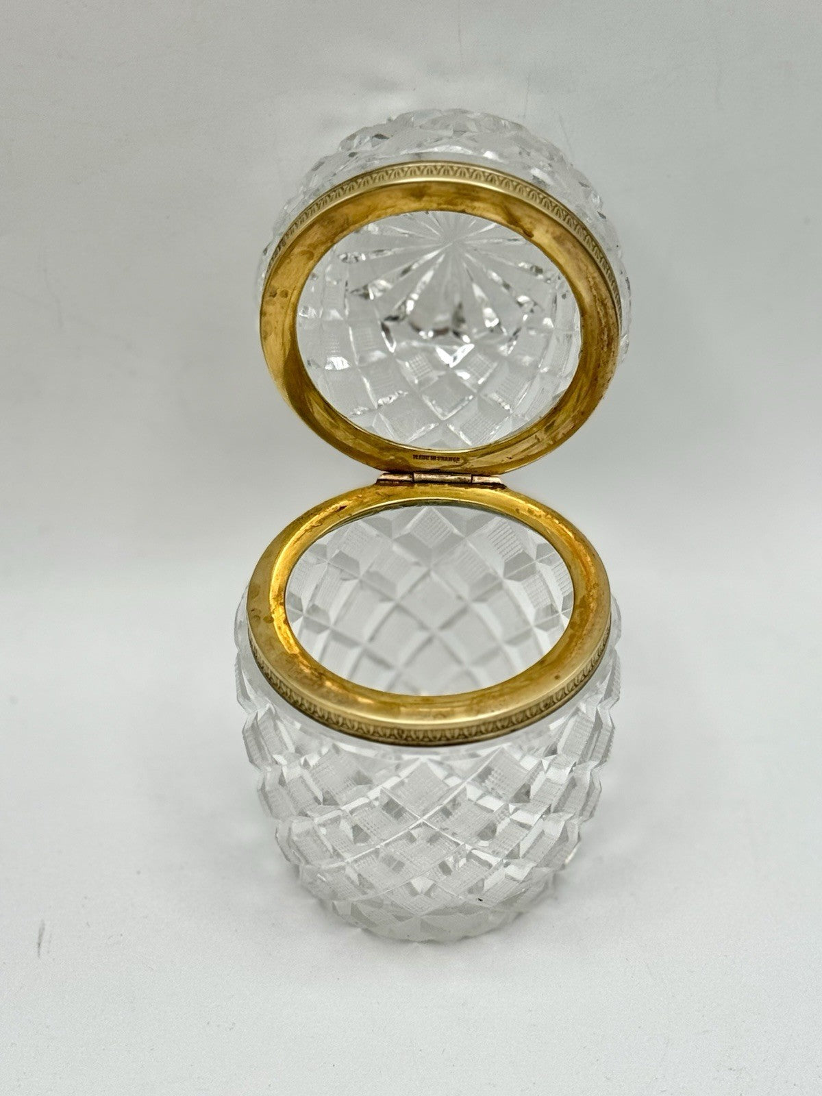 Antique French Cut Crystal Casket Box Baccarat STYLE Ormolu Made in France