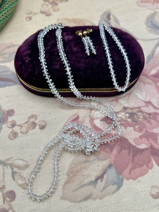 Vintage Lucite Bead Jewelry Set – Necklace, Bracelet & Earrings