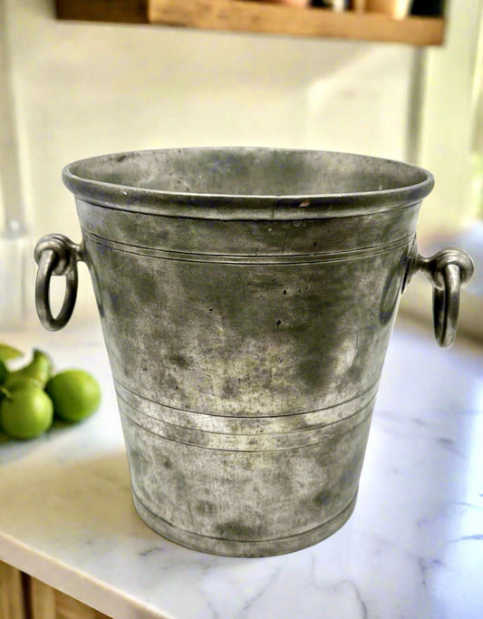 Vintage French Pewter Champagne Ice Bucket Les Etains de Paris 8” Wine Cooler