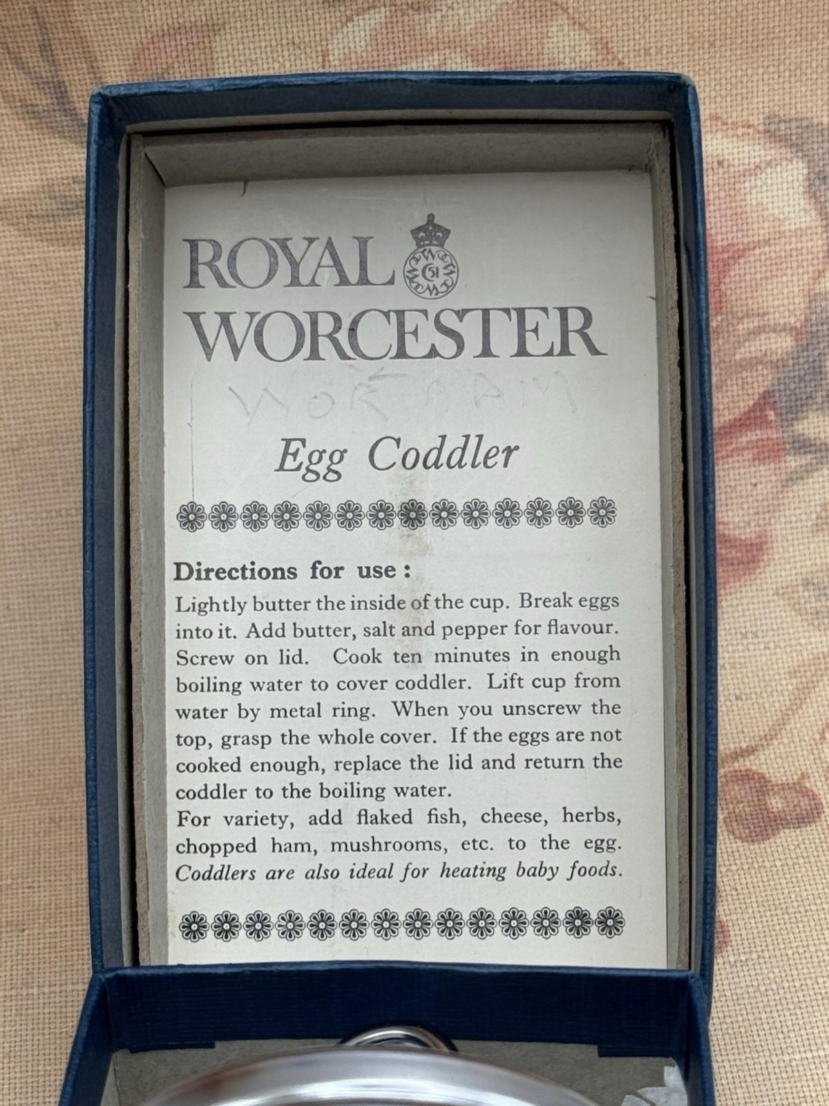Royal Worcester Egg Coddler – Floral Design with Original Box