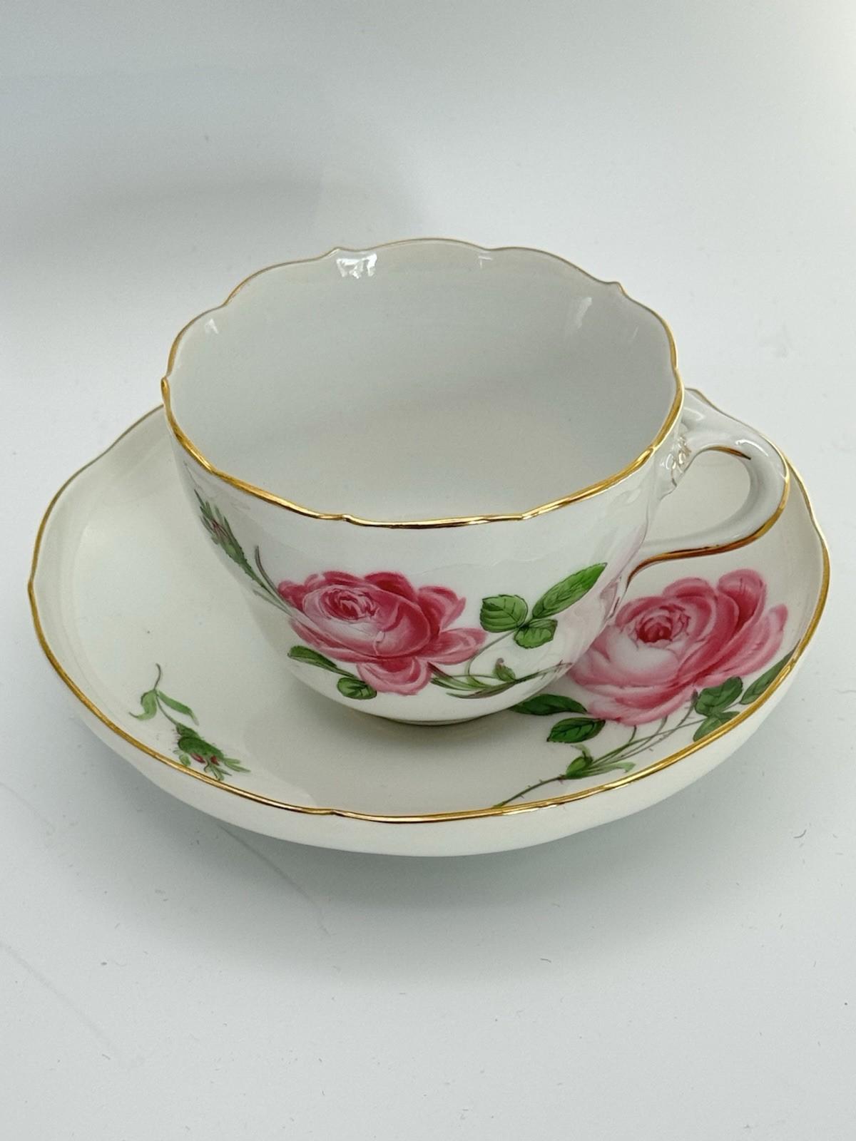 Meissen Coffee Cup & Saucer Rosa Rose Pink 2nd Quality Dresden ONE Cup & Saucer