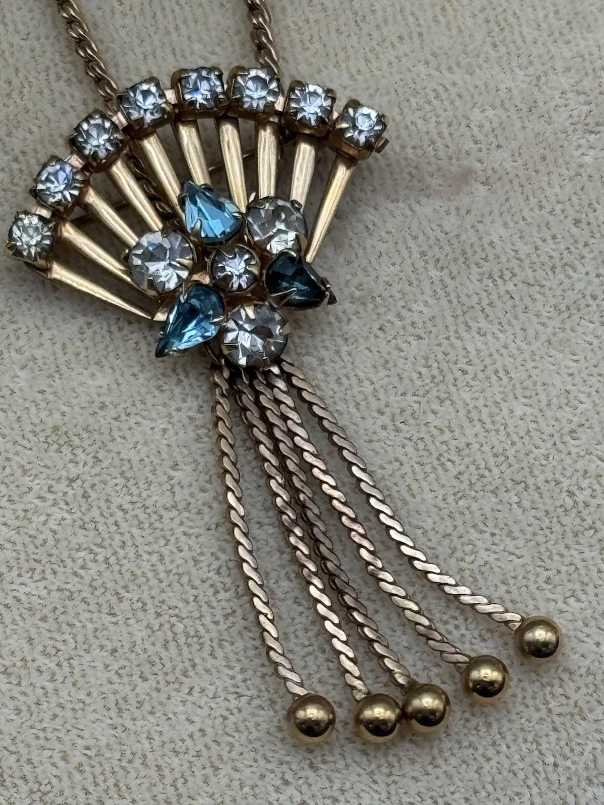 Vintage M&S Gold Filled Demi Parure Necklace Brooch & Earrings BOXED