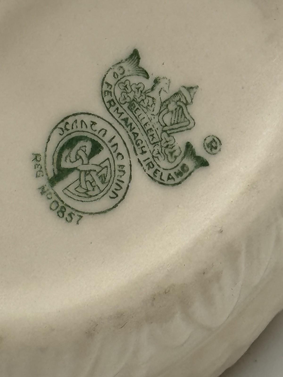 Vintage Belleek Swan Dish Creamer Ivory Porcelain Pottery 5.5”