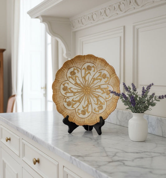 Antique Martial Redon Porcelain Plate 9” Limoges France Gold Shell Design