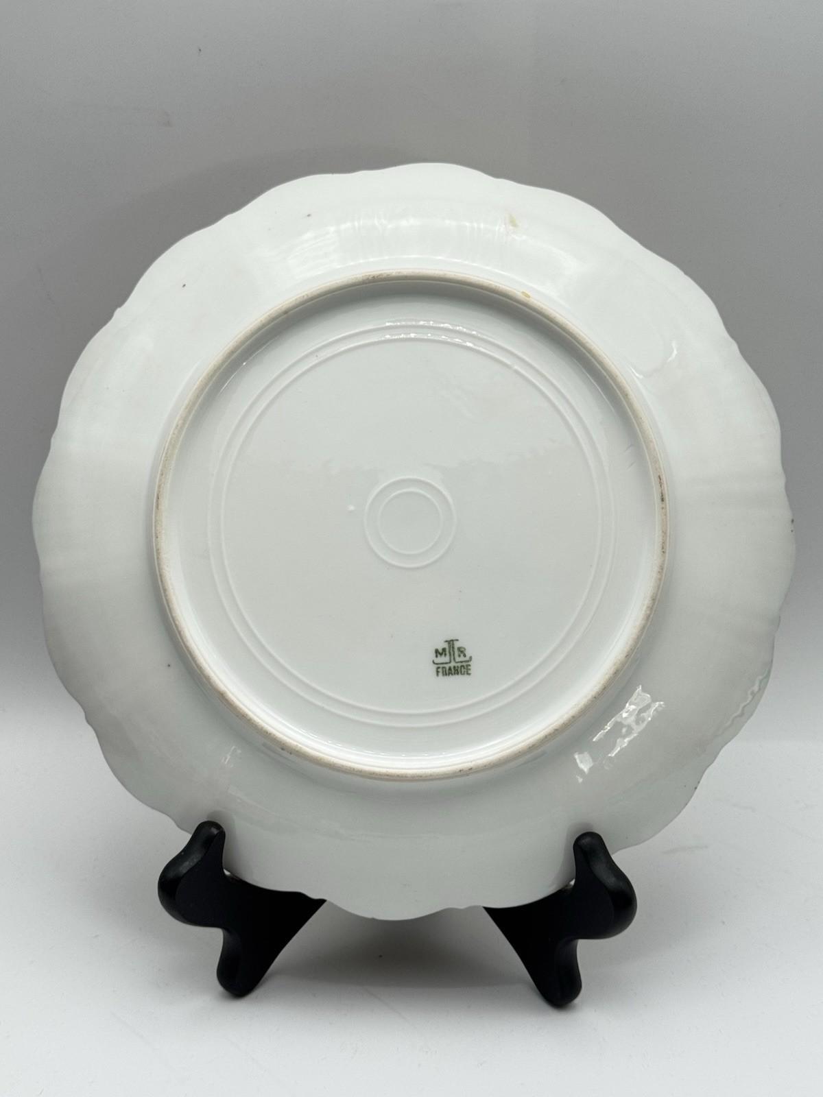 Antique Martial Redon Porcelain Plate 9” Limoges France Gold Shell Design