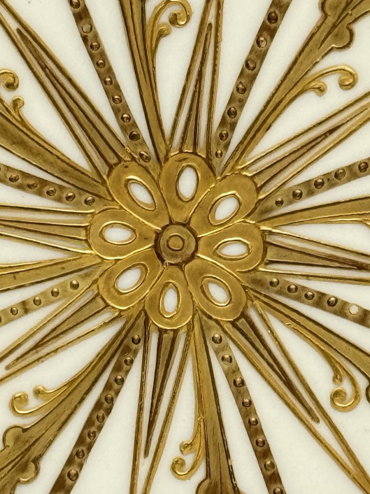 Antique Martial Redon Porcelain Plate 9” Limoges France Gold Shell Design