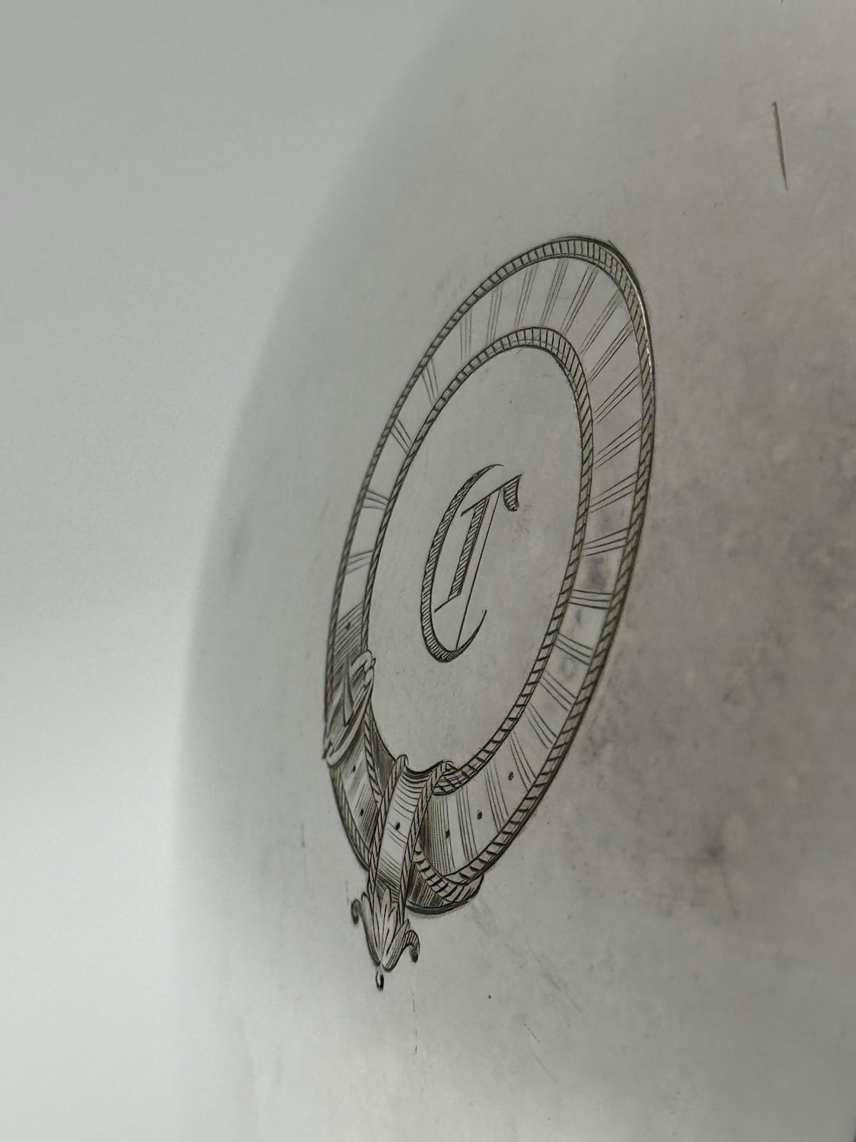 Large Antique Silverplate Poultry Meat Dome w/ Removable Handle 18” Mono