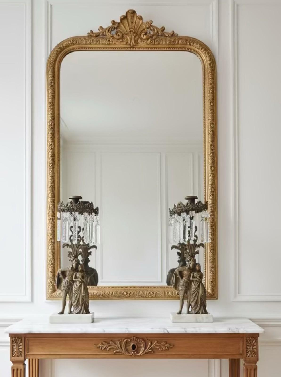 Pair of Antique Figural Mantle Lusters with Crystal Prisms – Marble Base, 15.5”