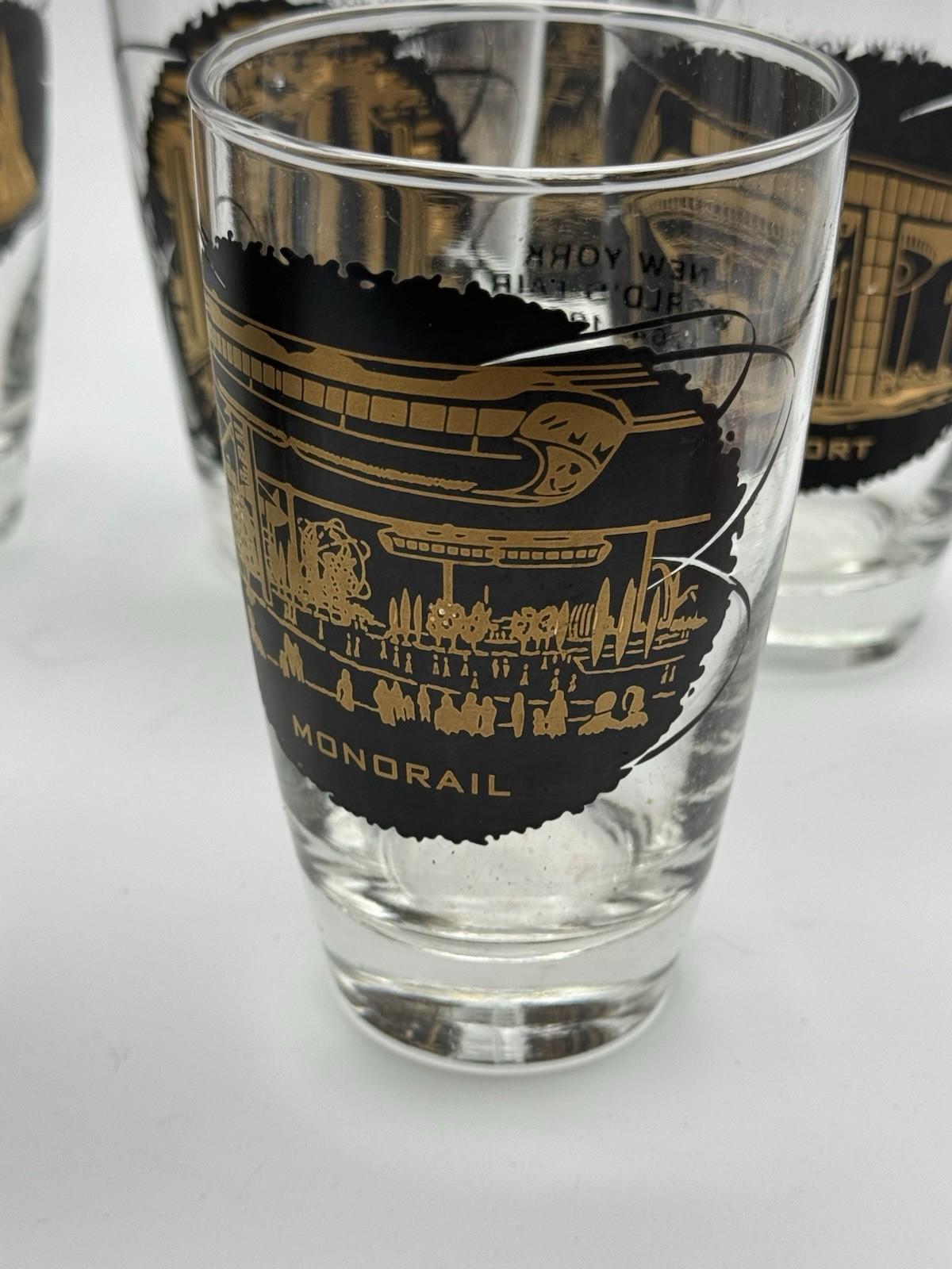 1964-65 New York World's Fair Iced Tea Glass Set of 8 Souvenir Glasses 14oz