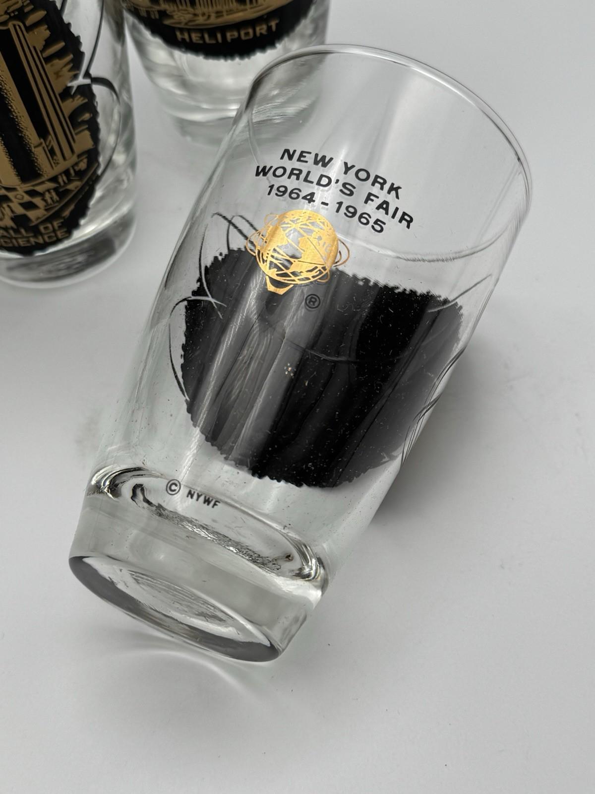 1964-65 New York World's Fair Iced Tea Glass Set of 8 Souvenir Glasses 14oz