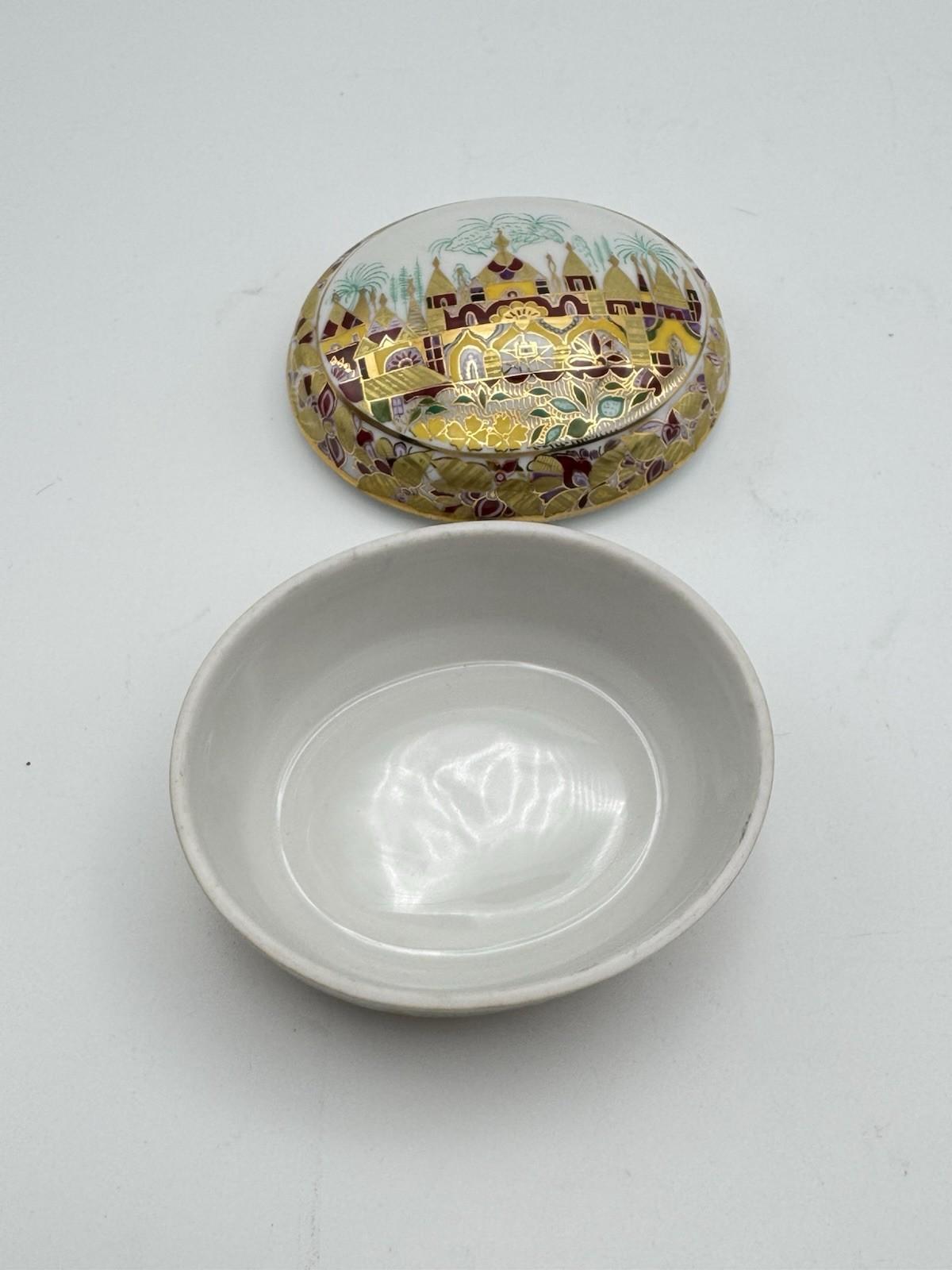 Lomonosov Porcelain Jewelry Box “Golden Spring” Hand-Painted Russia