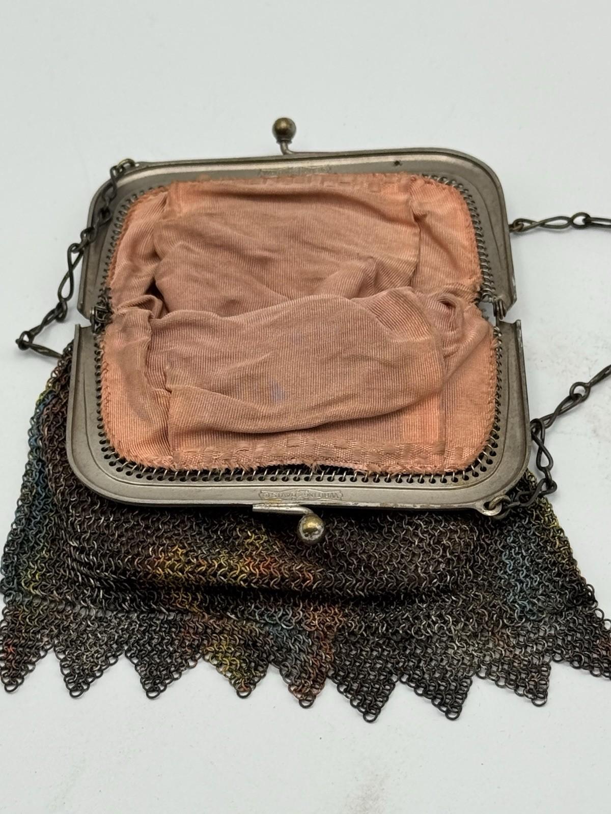 Antique Whiting & Davis Art Deco Enameled Mesh Purse – Circa 1920s