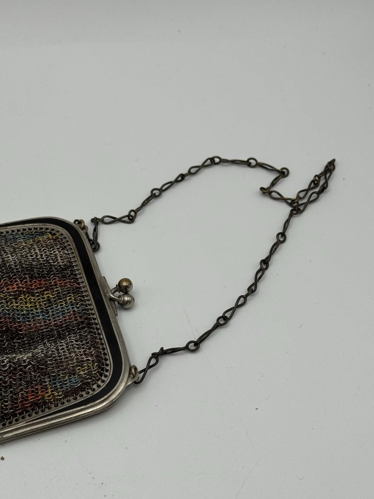 Antique Whiting & Davis Art Deco Enameled Mesh Purse – Circa 1920s