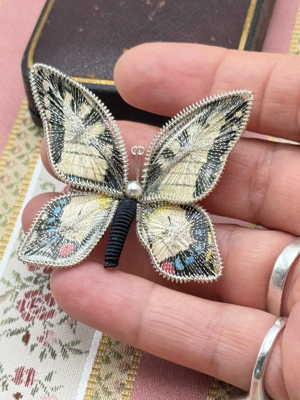 Vintage Handcrafted Butterfly Brooch – 2” x 2” – Silver-Tone