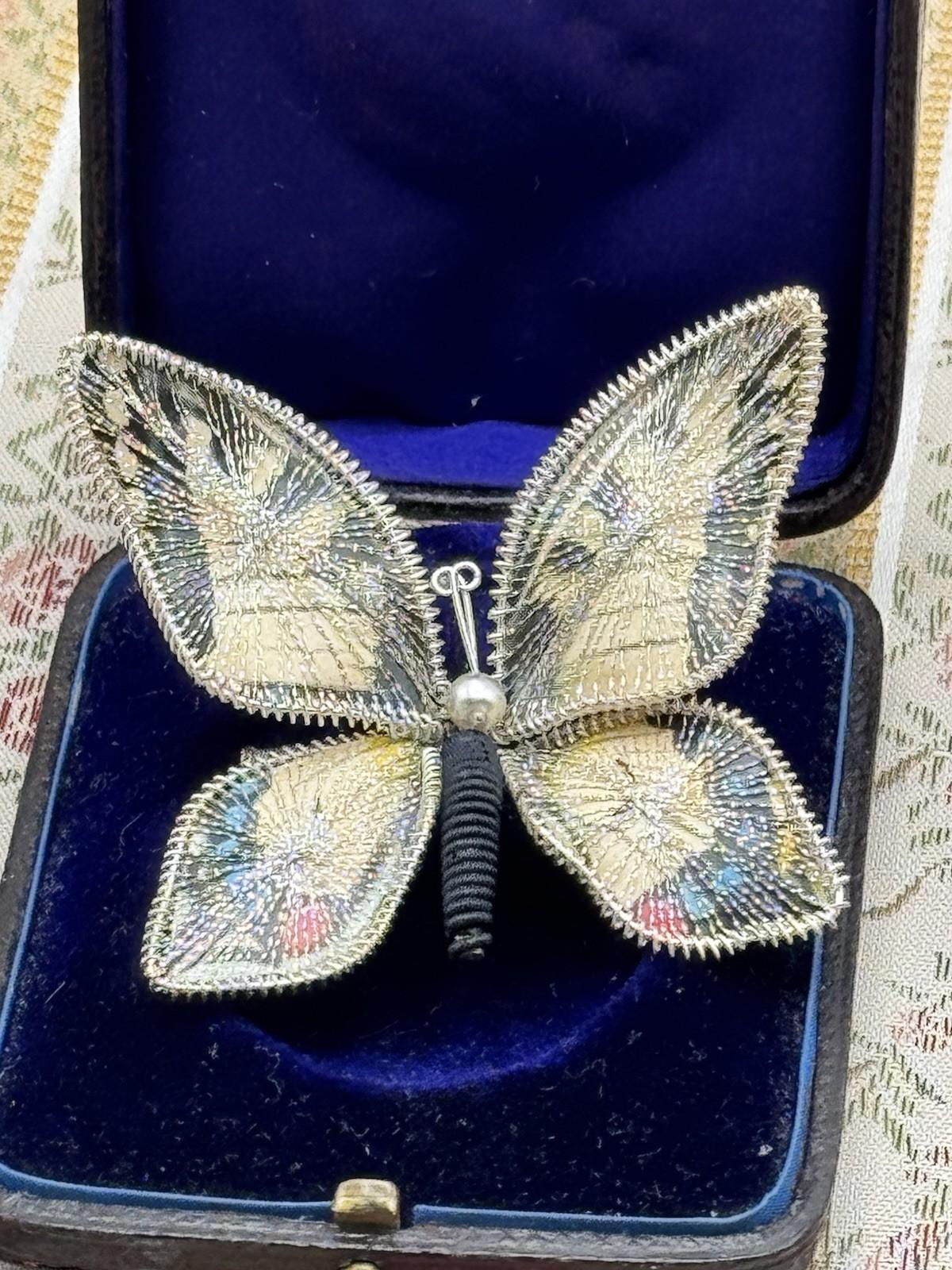Vintage Handcrafted Butterfly Brooch – 2” x 2” – Silver-Tone