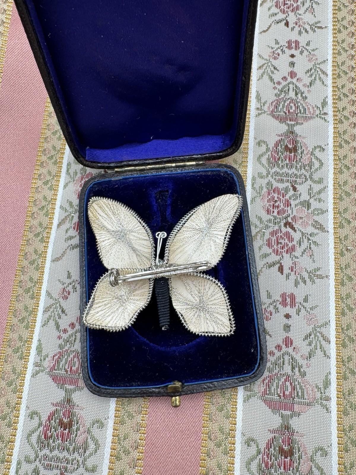 Vintage Handcrafted Butterfly Brooch – 2” x 2” – Silver-Tone