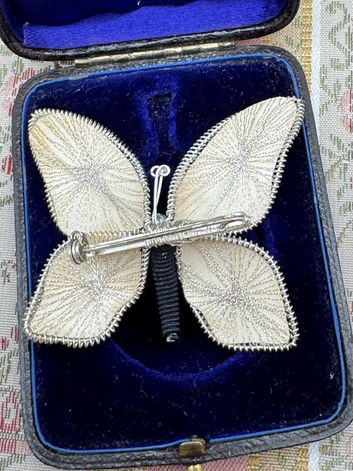 Vintage Handcrafted Butterfly Brooch – 2” x 2” – Silver-Tone