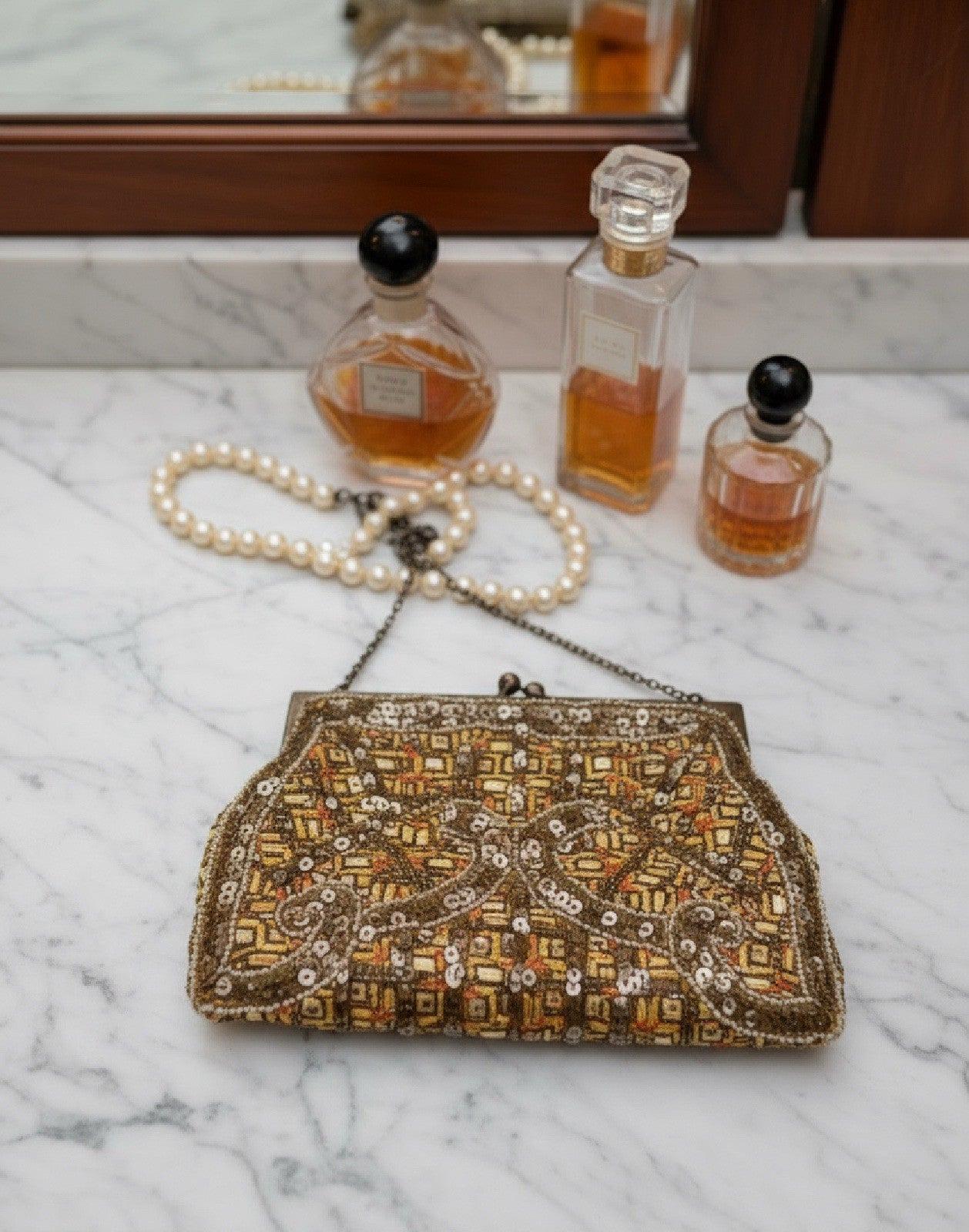 Antique French Art Deco Beaded Evening Bag – “Made in France,” Circa 1920s