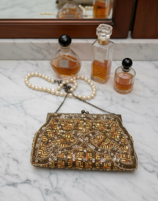 Antique French Art Deco Beaded Evening Bag – “Made in France,” Circa 1920s