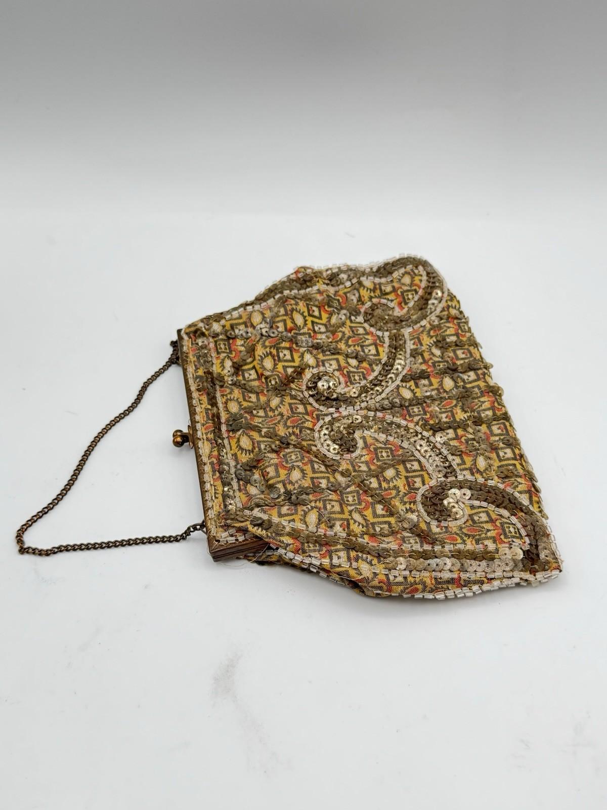 Antique French Art Deco Beaded Evening Bag – “Made in France,” Circa 1920s