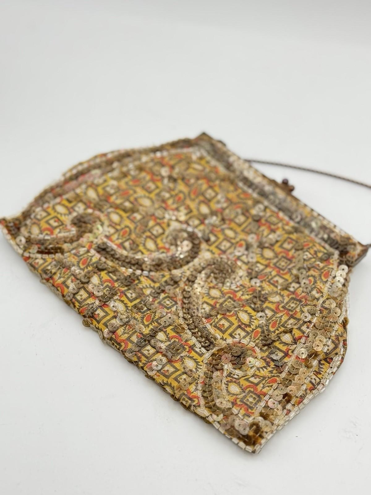 Antique French Art Deco Beaded Evening Bag – “Made in France,” Circa 1920s