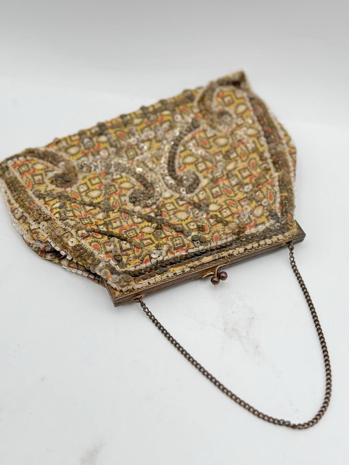 Antique French Art Deco Beaded Evening Bag – “Made in France,” Circa 1920s