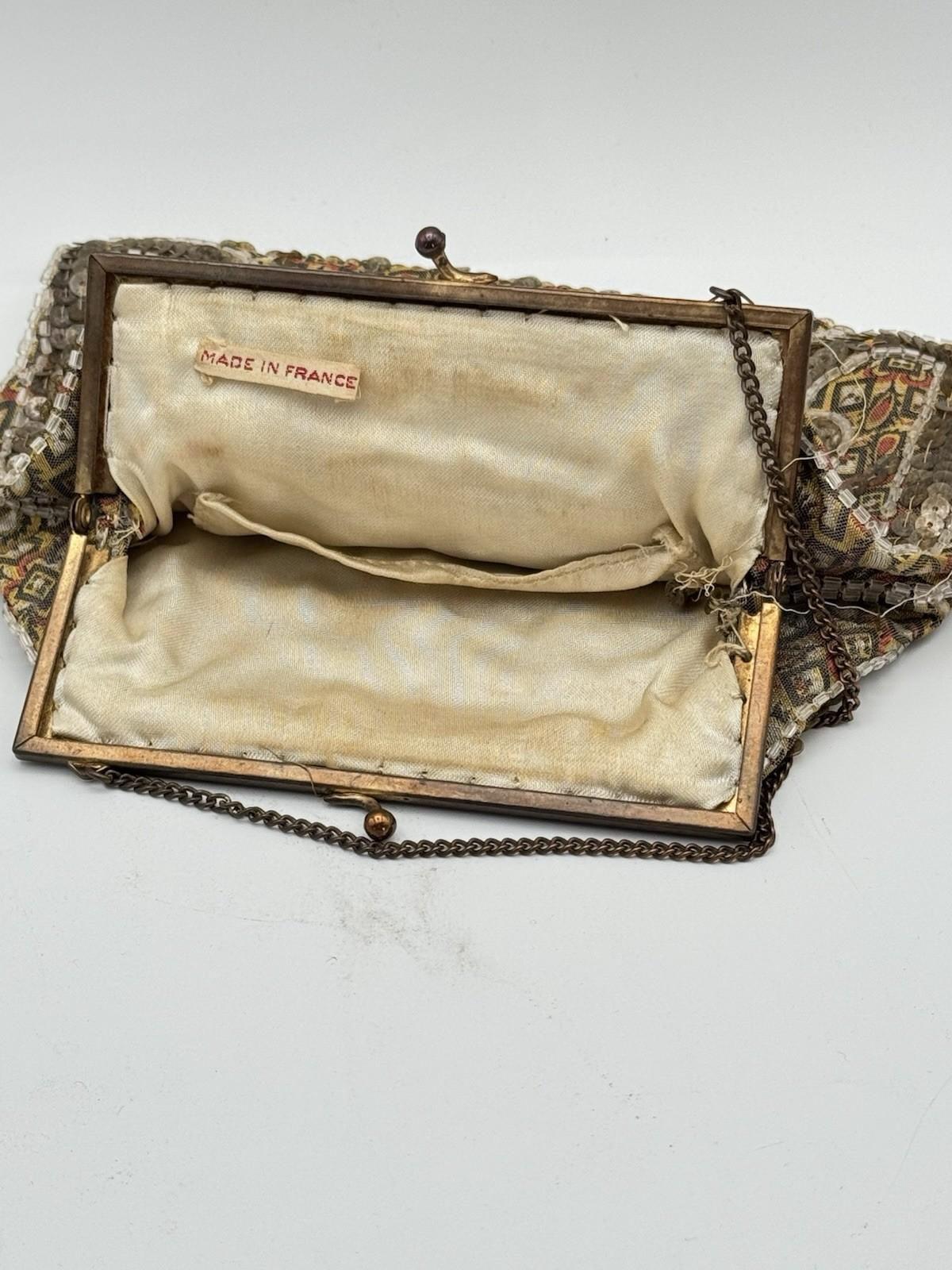 Antique French Art Deco Beaded Evening Bag – “Made in France,” Circa 1920s