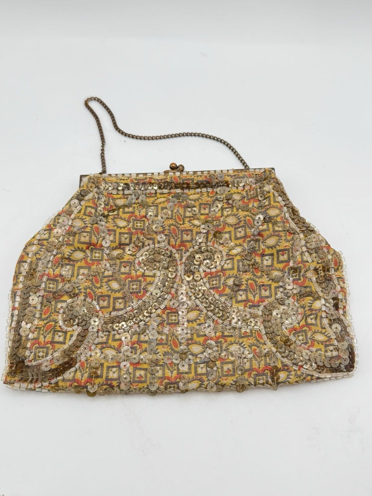 Antique French Art Deco Beaded Evening Bag – “Made in France,” Circa 1920s