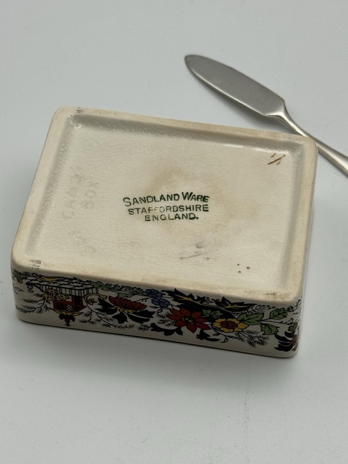 Vintage Toast Rack with Butter or Jam Server Spreader Sandland Ware English