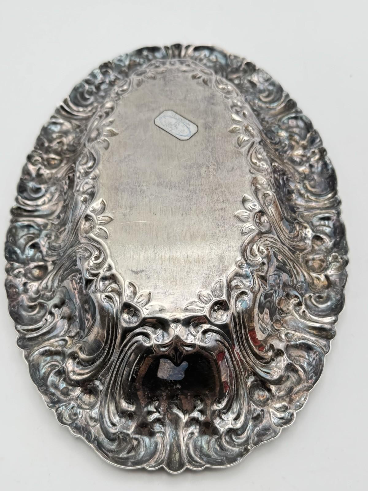 Gorham Silverplate Repoussé Serving Bowl Ornate Rococo Revival, 11.75” x 8”