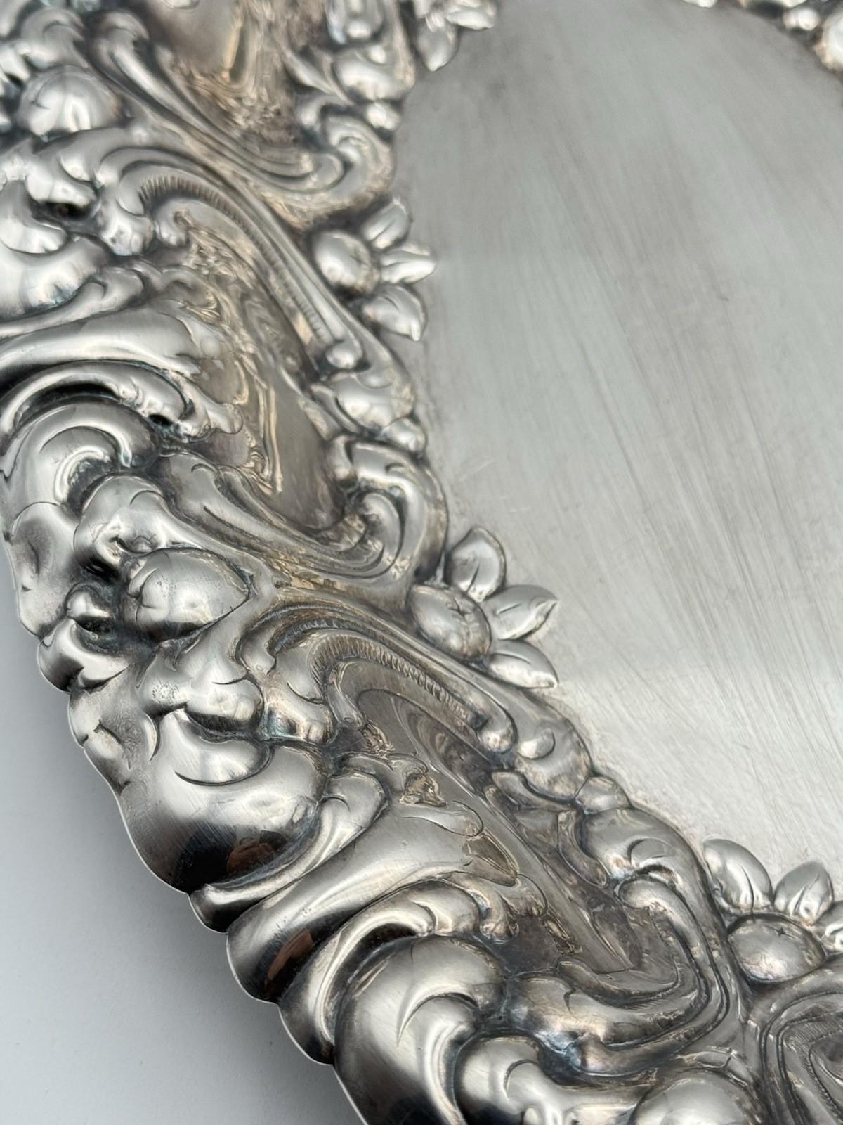 Gorham Silverplate Repoussé Serving Bowl Ornate Rococo Revival, 11.75” x 8”