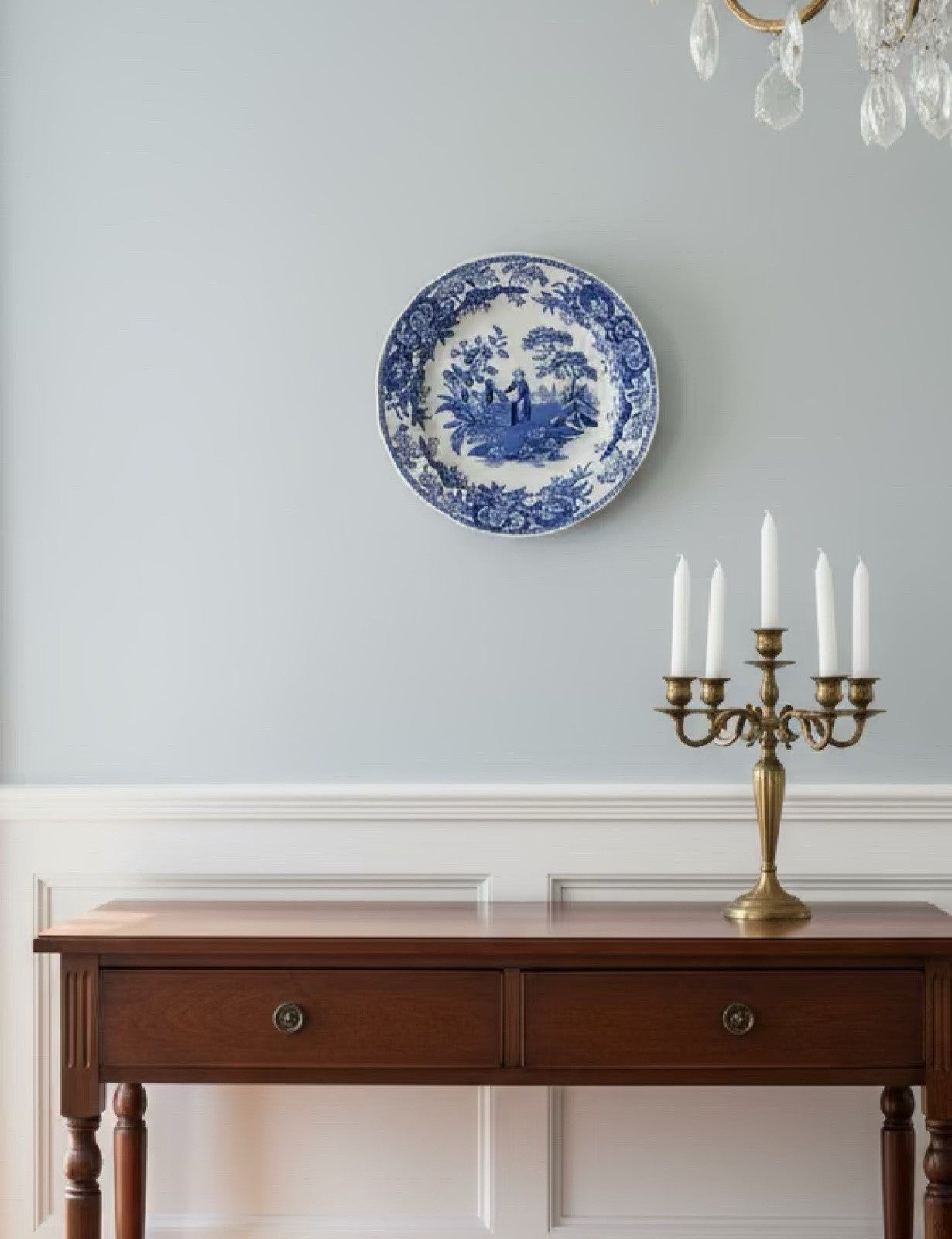 Spode Blue Room Collection Plate Girl at Well 10.43”d