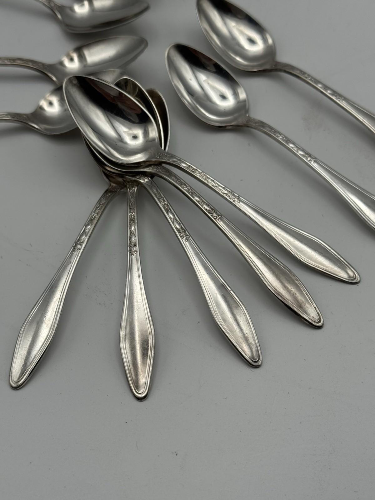 14 Demitasse Spoons Old Company Plate 4.3in Silverplate Vintage Set