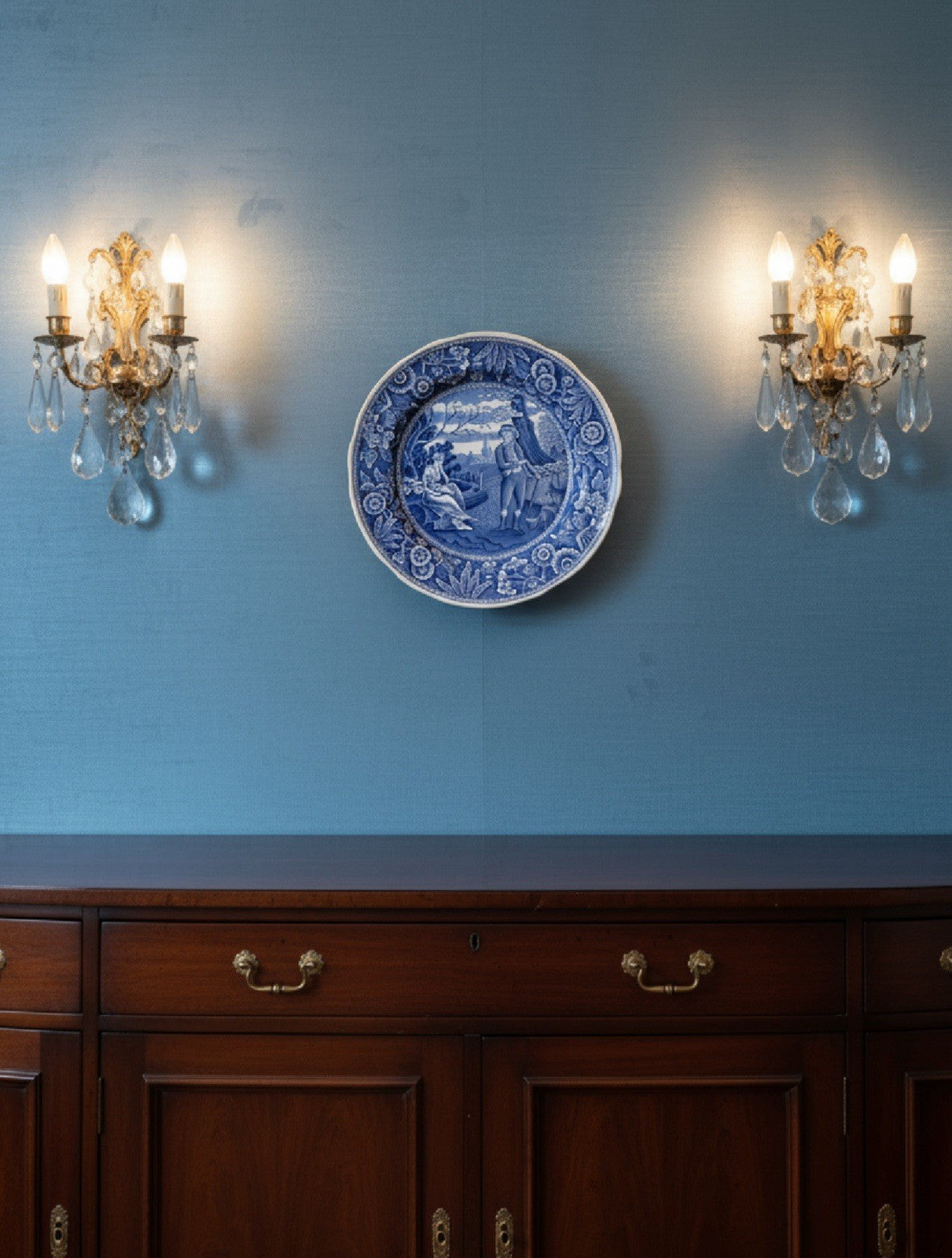 Spode Blue Room Collection Floral Plate 10.43 inch Diameter England