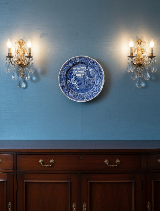 Spode Blue Room Collection Floral Plate 10.43 inch Diameter England