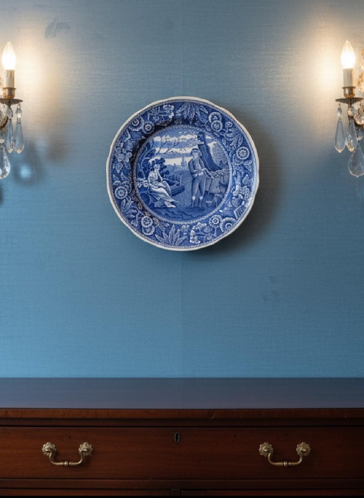 Spode Blue Room Collection Floral Plate 10.43 inch Diameter England