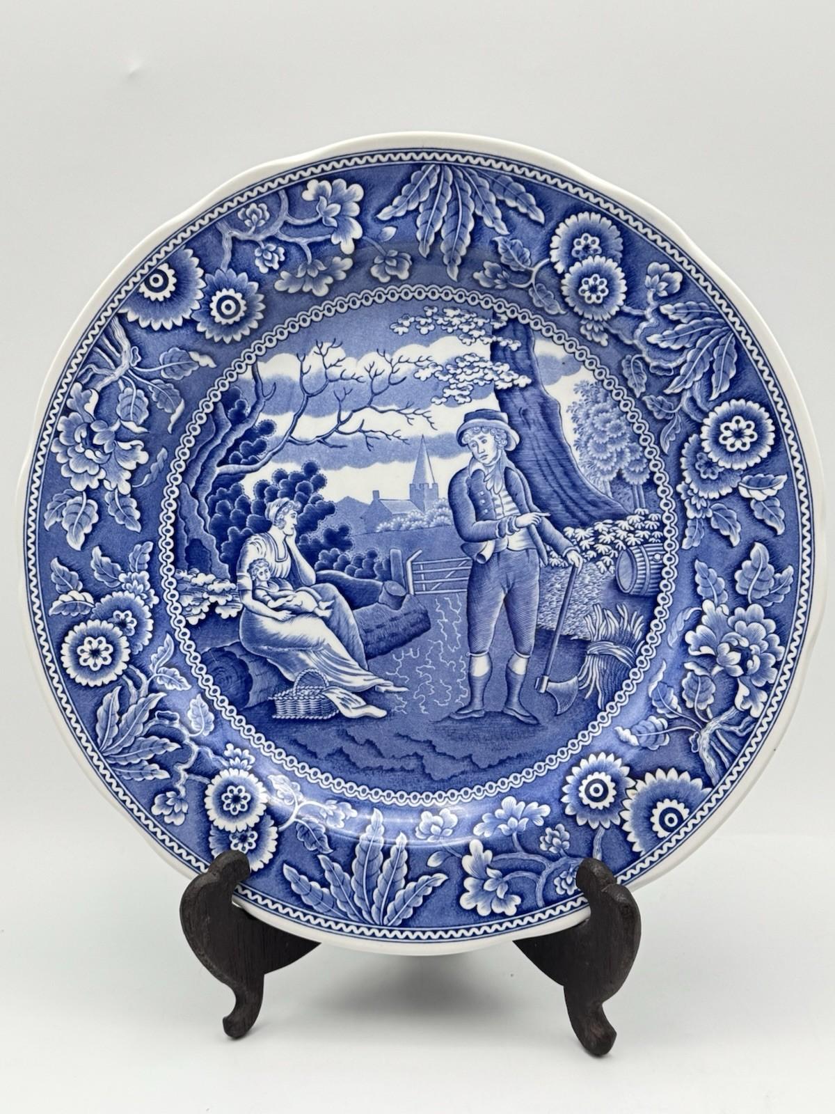 Spode Blue Room Collection Woodman Plate 10.43 inch Diameter England