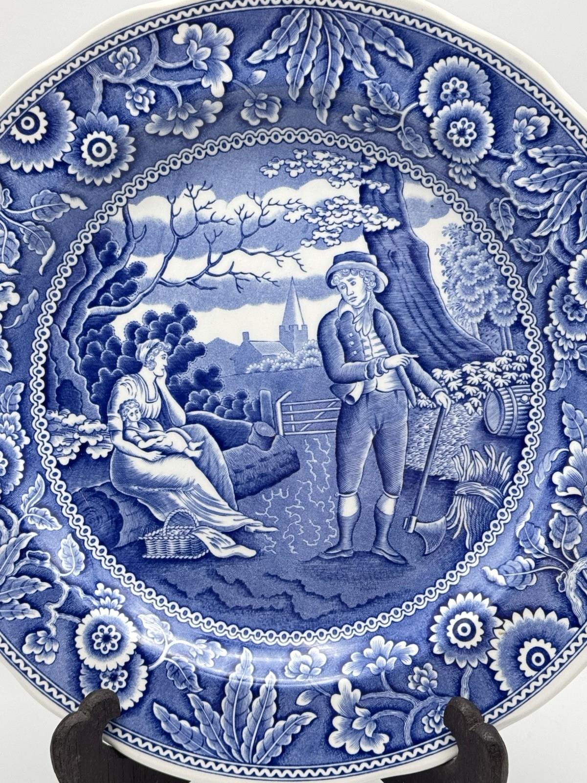 Spode Blue Room Collection Woodman Plate 10.43 inch Diameter England