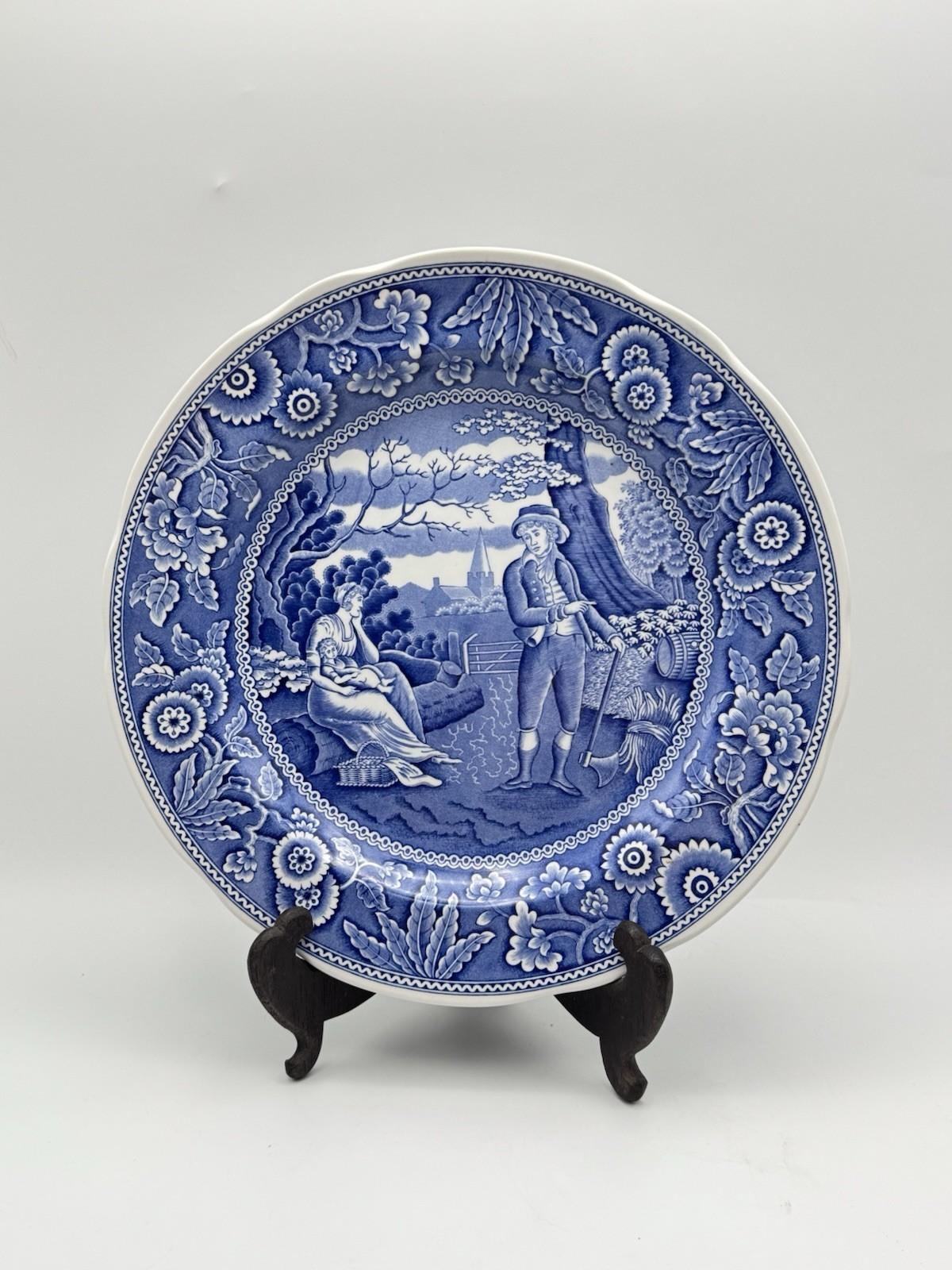 Spode Blue Room Collection Woodman Plate 10.43 inch Diameter England